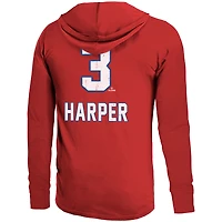 Men's Majestic Threads Bryce Harper Red Philadelphia Phillies Lightweight Name & Number Hoodie