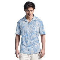 Chemise boutonnée en lin bleu Margaritaville pour homme, motif Philadelphia Phillies