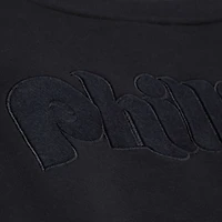 Men's Mitchell & Ness  Black Philadelphia Phillies Phantom Fleece Crewneck Sweatshirt