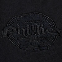 Men's Mitchell & Ness  Black Philadelphia Phillies Phantom Fleece Crewneck Sweatshirt