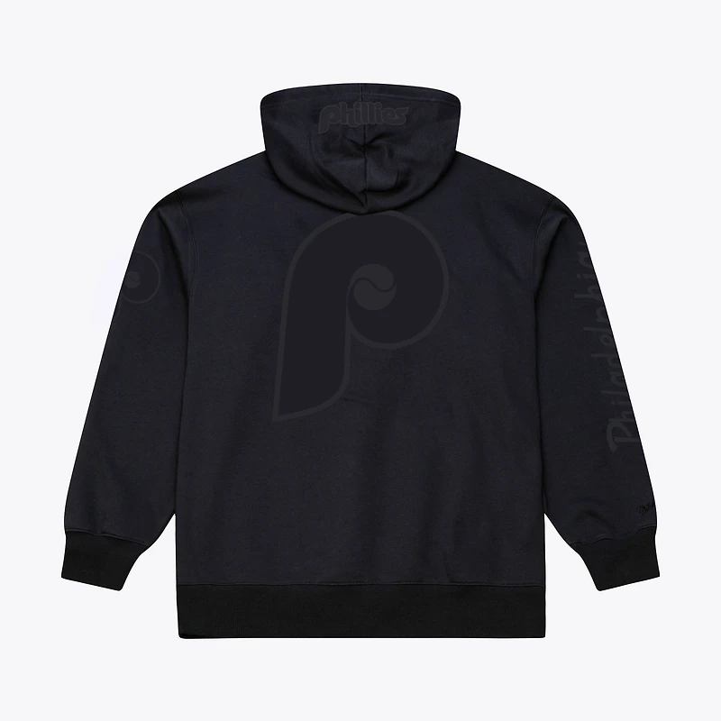 Men's Mitchell & Ness Black Philadelphia Phillies Phantom Fleece Hoodie