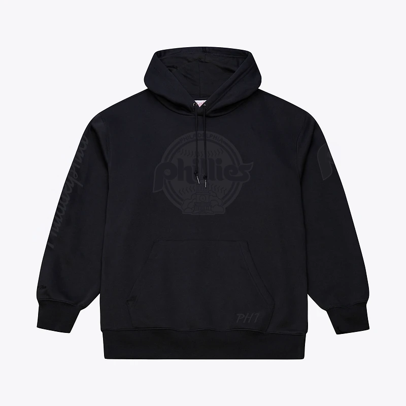 Sweat à capuche polaire Phantom noir des Phillies de Philadelphie Mitchell & Ness pour homme