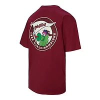 Men's Mitchell & Ness  Burgundy Philadelphia Phillies Double Hit Mascot Pocket T-Shirt