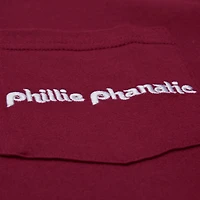 Men's Mitchell & Ness  Burgundy Philadelphia Phillies Double Hit Mascot Pocket T-Shirt