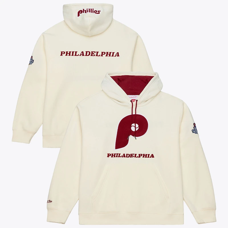 Sweat à capuche classique en polaire crème des Phillies de Philadelphie pour homme Mitchell & Ness
