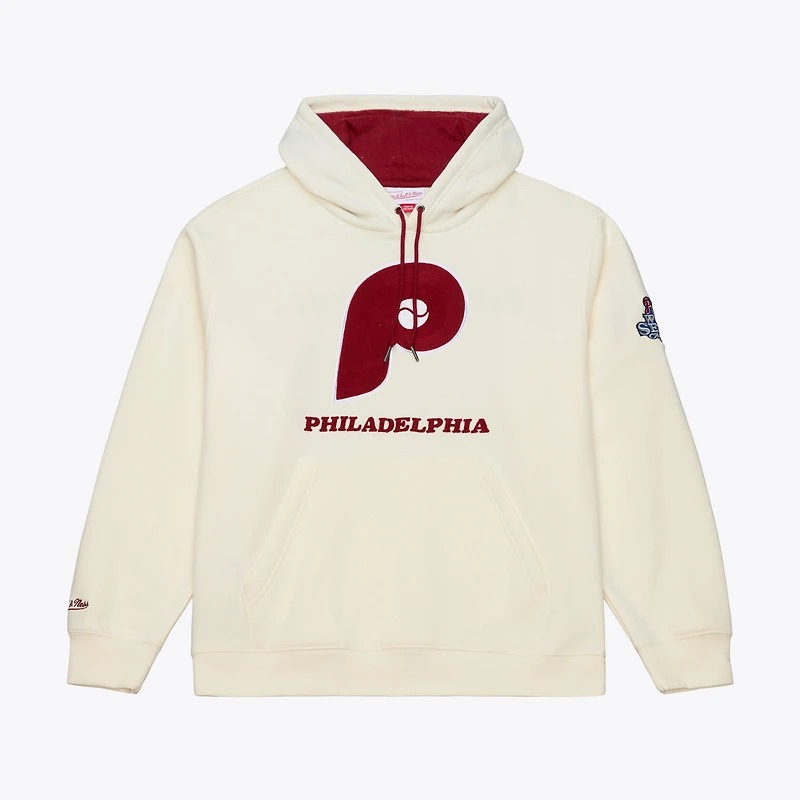 Sweat à capuche classique en polaire crème des Phillies de Philadelphie pour homme Mitchell & Ness