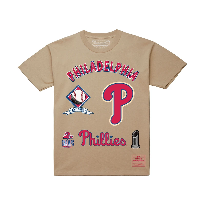 T-shirt Mitchell & Ness crème pour homme, Legacy Defined, Philadelphia Phillies