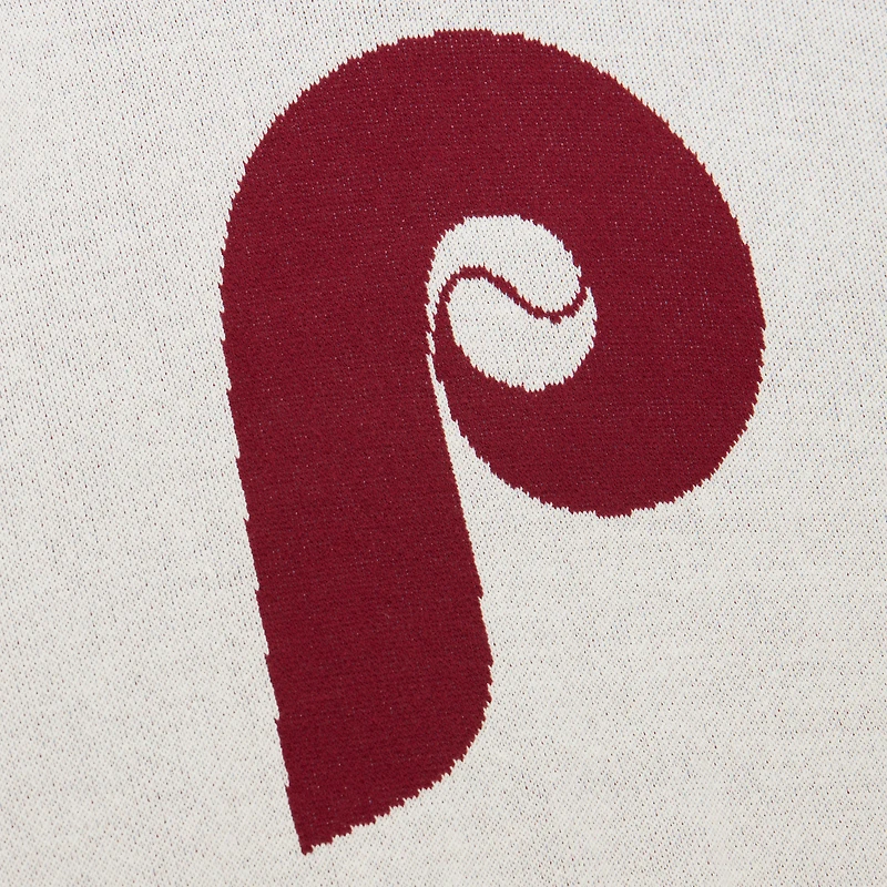 Pull rétro pour homme Mitchell & Ness crème Philadelphia Phillies