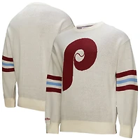 Pull rétro pour homme Mitchell & Ness crème Philadelphia Phillies