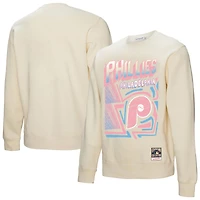 Sweat-shirt à capuche Sidewalk Sketch crème pour homme de Mitchell & Ness Philadelphia Phillies