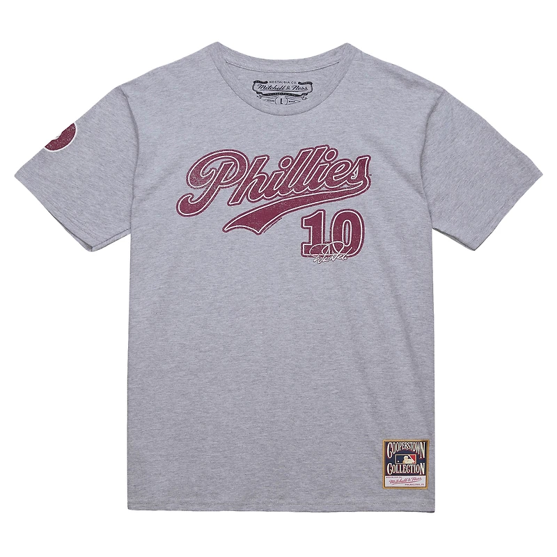 T-shirt de joueur la collection Cooperstown des Phillies Philadelphie Mitchell & Ness Darren Daulton gris chiné pour hommes