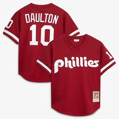 Men's Mitchell & Ness Darren Daulton Scarlet Philadelphia Phillies Authentic Batting Practice Jersey