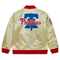 Veste légère en satin entièrement zippée Mitchell & Ness Gold Philadelphia Phillies OG 2.0 pour hommes