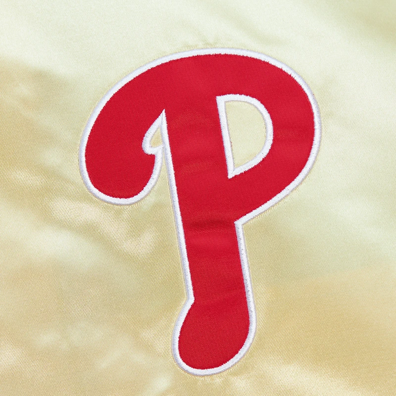 Veste légère en satin entièrement zippée Mitchell & Ness Gold Philadelphia Phillies OG 2.0 pour hommes