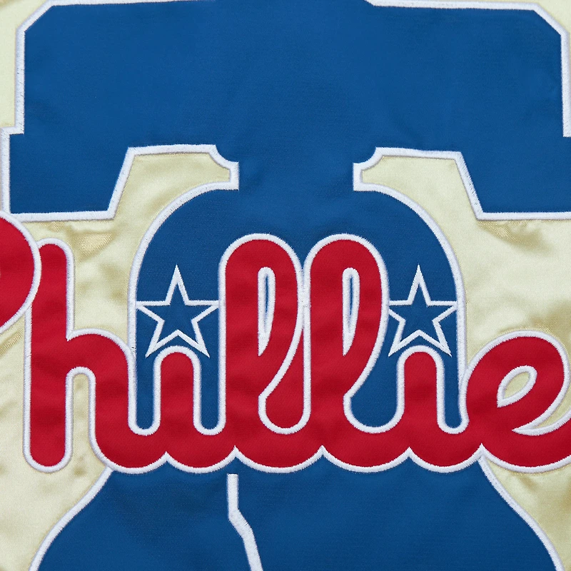 Veste légère en satin entièrement zippée Mitchell & Ness Gold Philadelphia Phillies OG 2.0 pour hommes