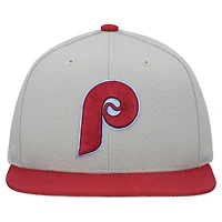 Casquette snapback basique Mitchell & Ness grise pour homme, collection Cooperstown, Philadelphia Phillies