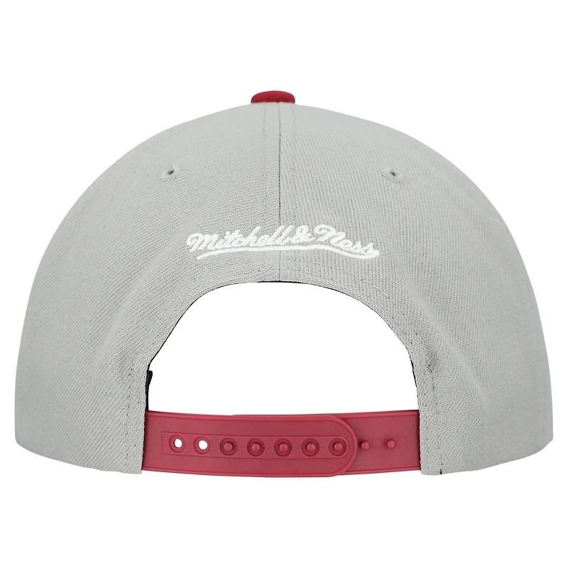Casquette snapback basique Mitchell & Ness grise pour homme, collection Cooperstown, Philadelphia Phillies