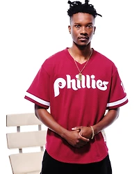 Men's Mitchell & Ness John Kruk Burgundy Philadelphia Phillies Big Tall Cooperstown Collection Mesh Batting Practice Jersey