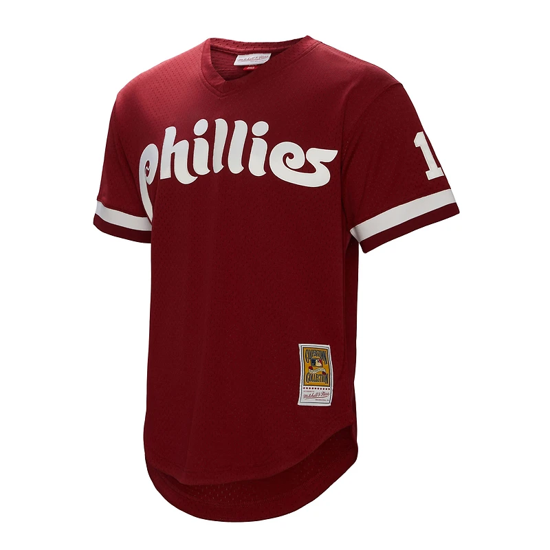 Men's Mitchell & Ness John Kruk Burgundy Philadelphia Phillies Big Tall Cooperstown Collection Mesh Batting Practice Jersey