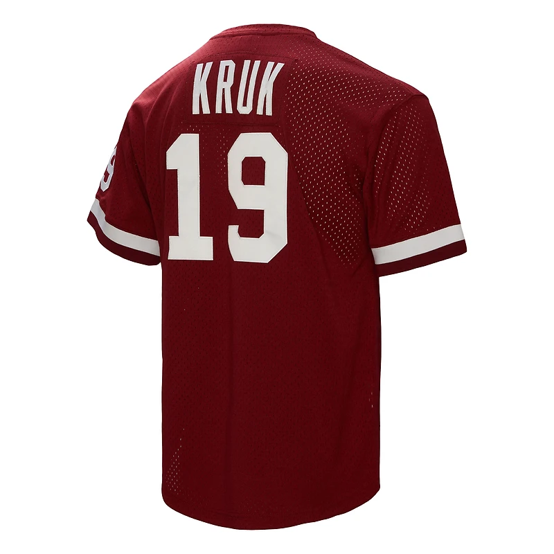 Men's Mitchell & Ness John Kruk Burgundy Philadelphia Phillies Big Tall Cooperstown Collection Mesh Batting Practice Jersey