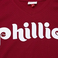 Men's Mitchell & Ness John Kruk Burgundy Philadelphia Phillies Big Tall Cooperstown Collection Mesh Batting Practice Jersey