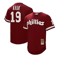 Maillot d'entraînement au bâton Mitchell & Ness John Kruk bordeaux Philadelphia Phillies, grande taille, collection Cooperstown, pour homme