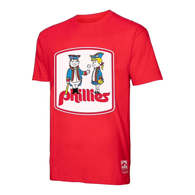 Men's Mitchell & Ness Red Philadelphia Phillies Basic Logo T-Shirt