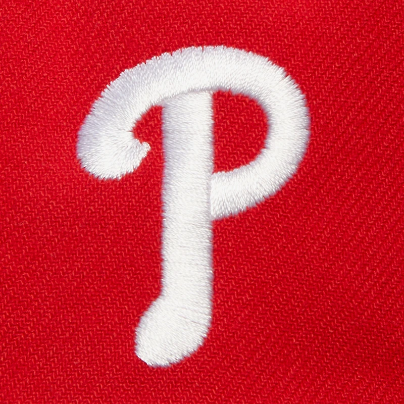 Casquette Snapback rouge avec étiquette de l'équipe des Phillies de Philadelphie Mitchell & Ness pour hommes