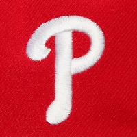 Casquette Snapback rouge avec étiquette de l'équipe des Phillies de Philadelphie Mitchell & Ness pour hommes