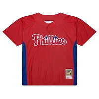 Maillot d'entraînement au bâton Mitchell & Ness Roy Halladay rouge Philadelphia Phillies Cooperstown Collection 2010 pour hommes
