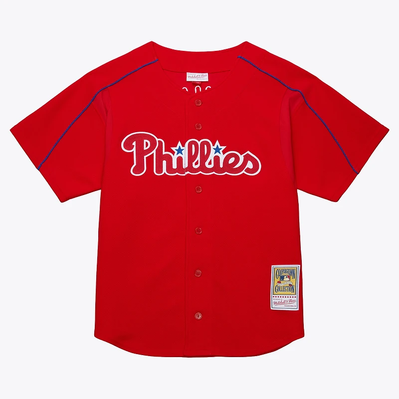 Maillot d'entraînement au bâton Mitchell & Ness Ryan Howard rouge des Phillies de Philadelphie, grandes tailles, Cooperstown, pour homme