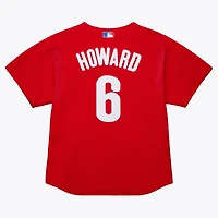 Men's Mitchell & Ness Ryan Howard Red Philadelphia Phillies Big Tall Cooperstown Mesh Batting Practice Jersey