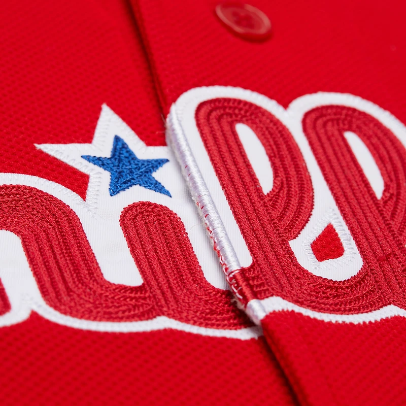 Men's Mitchell & Ness Ryan Howard Red Philadelphia Phillies Big Tall Cooperstown Mesh Batting Practice Jersey