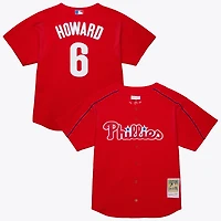 Men's Mitchell & Ness Ryan Howard Red Philadelphia Phillies Big Tall Cooperstown Mesh Batting Practice Jersey