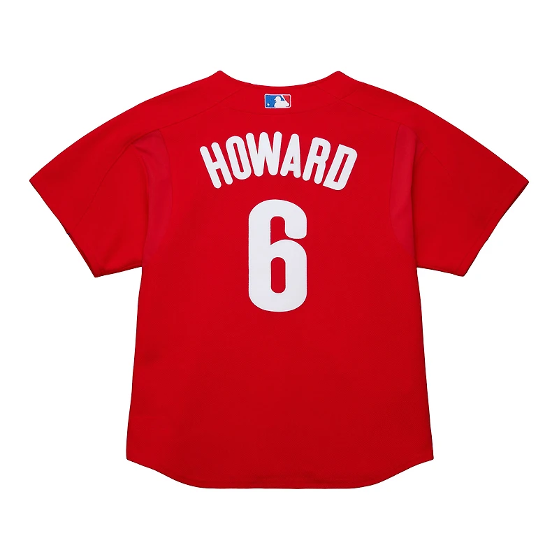 Maillot d'entraînement au bâton rouge pour homme Mitchell & Ness Ryan Howard des Phillies de Philadelphie, collection Cooperstown