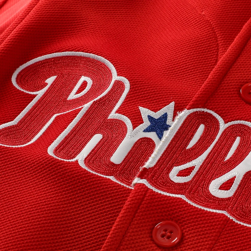 Maillot d'entraînement au bâton Mitchell & Ness Ryan Howard rouge Philadelphia Phillies Cooperstown Collection pour homme