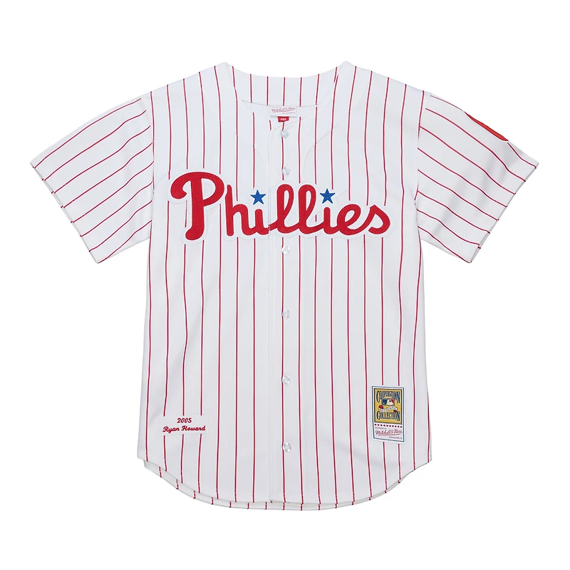 Men's Mitchell & Ness Ryan Howard White Philadelphia Phillies Cooperstown Collection Authentic Jersey