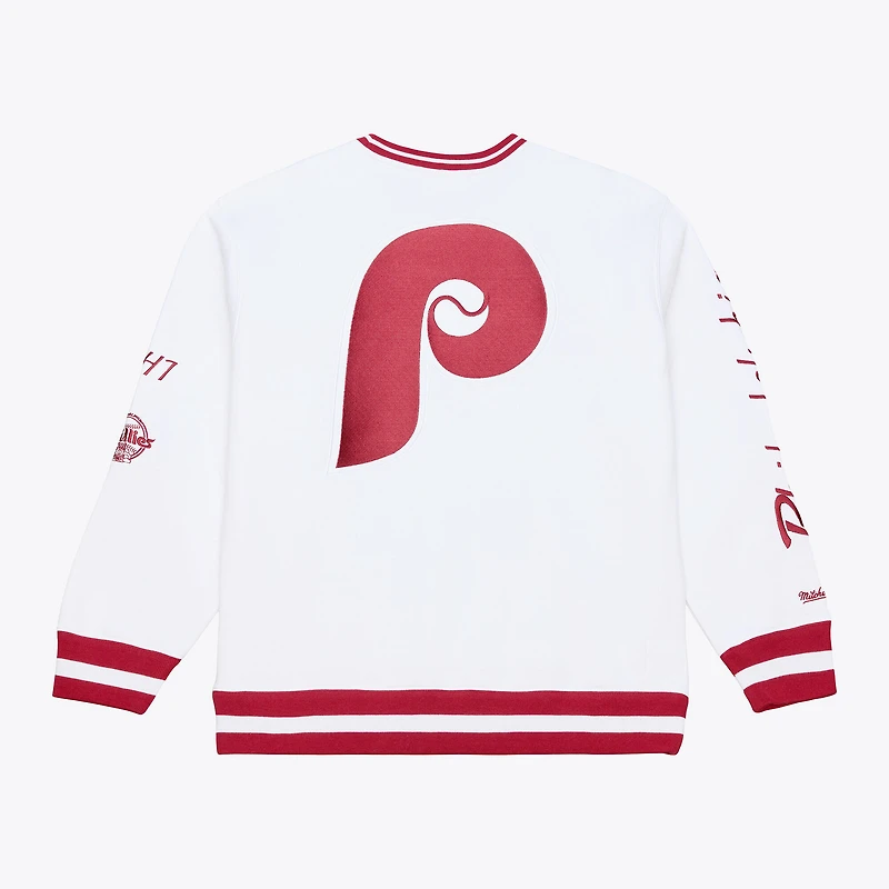 Men's Mitchell & Ness White Philadelphia Phillies Arctic Fleece Sweatshirt