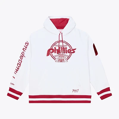 Sweat à capuche en polaire Mitchell & Ness blanc Philadelphia Phillies Cooperstown Collection pour homme