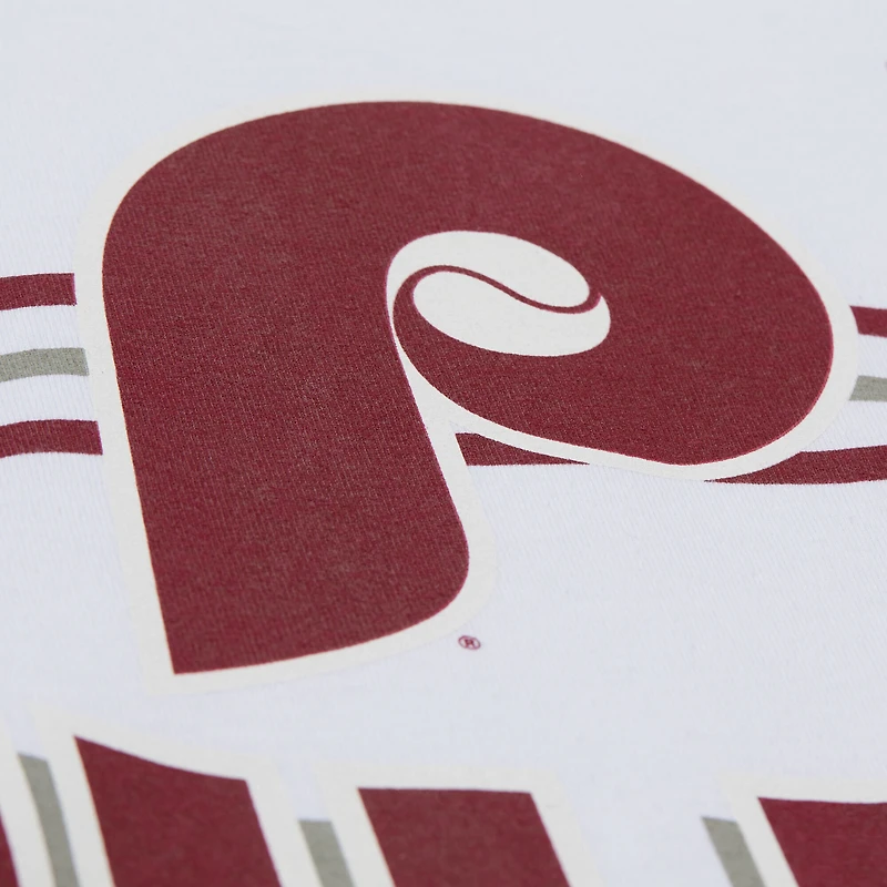 Men's Mitchell & Ness White Philadelphia Phillies Cooperstown Collection Team Origins Premium T-Shirt