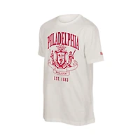 Men's New Era Beige Philadelphia Phillies Lifestyle Coat of Arms Flocking T-Shirt
