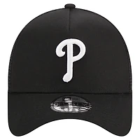 Casquette réglable noire A-Frame 9FORTY Trucker des Phillies de Philadelphie New Era pour hommes
