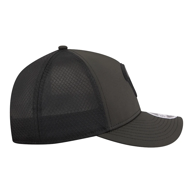 Casquette trucker New Era 9FORTY noire pour homme, ornée du logo des Phillies de Philadelphie (M-Crown A-Frame).