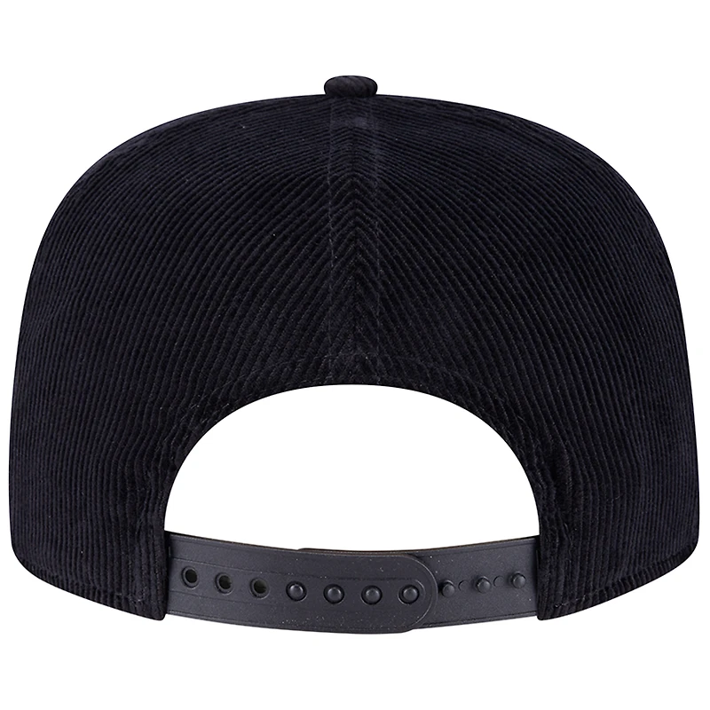 Casquette réglable de golfeur en filigrane en velours côtelé noir des Phillies de Philadelphie New Era pour hommes