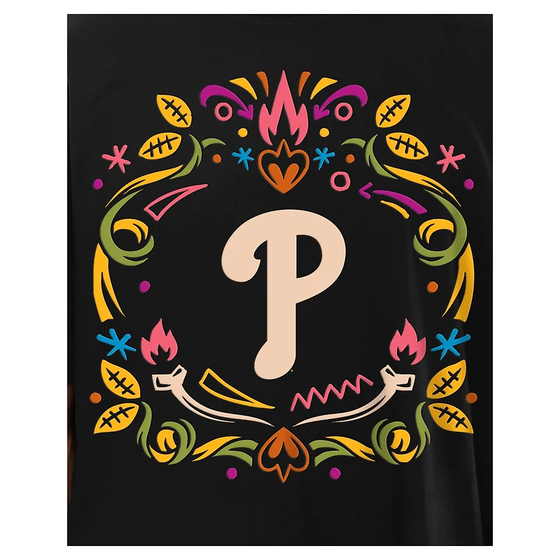 T-shirt noir New Era pour hommes des Phillies de Philadelphie Día los Muertos