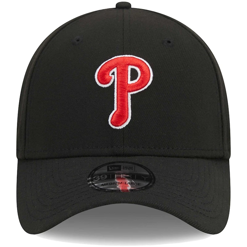 Casquette Flex 39THIRTY noire avec logo des Phillies de Philadelphie New Era pour homme