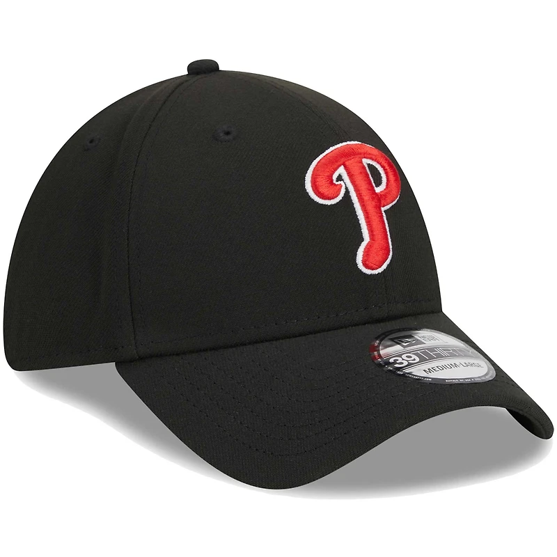 Casquette Flex 39THIRTY noire avec logo des Phillies de Philadelphie New Era pour homme