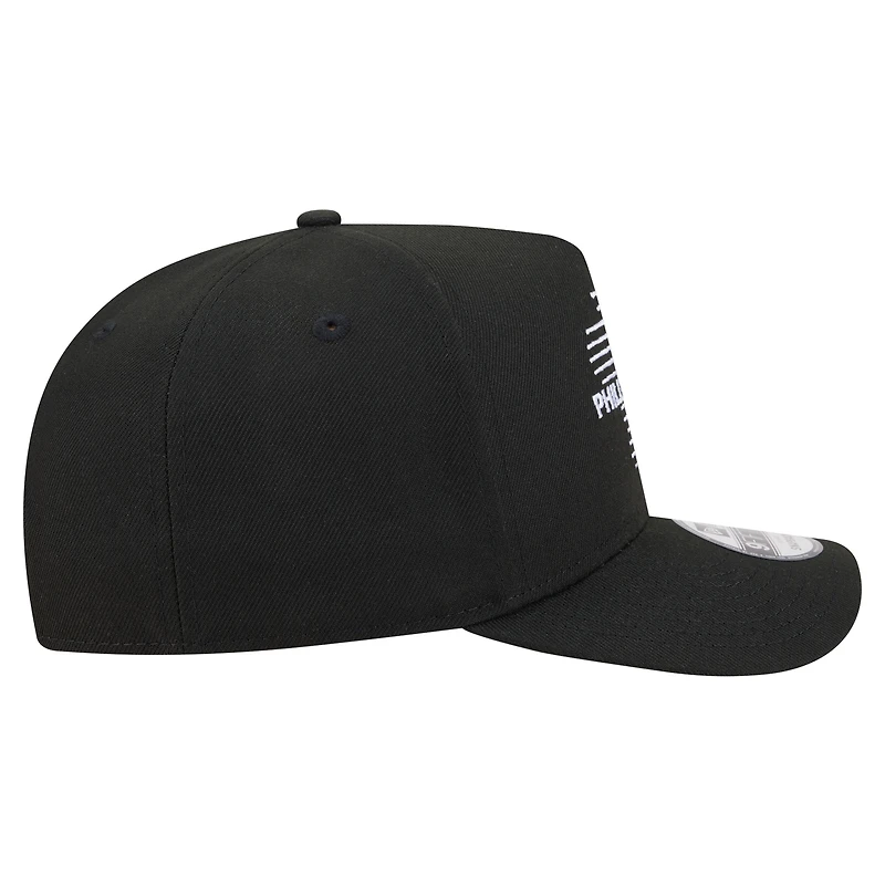 Men's New Era Black Philadelphia Phillies Motion A-Frame 9FIFTY Snapback Hat