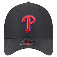 Men's New Era  Black Philadelphia Phillies Night 39THIRTY Flex Hat