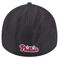 Men's New Era  Black Philadelphia Phillies Night 39THIRTY Flex Hat